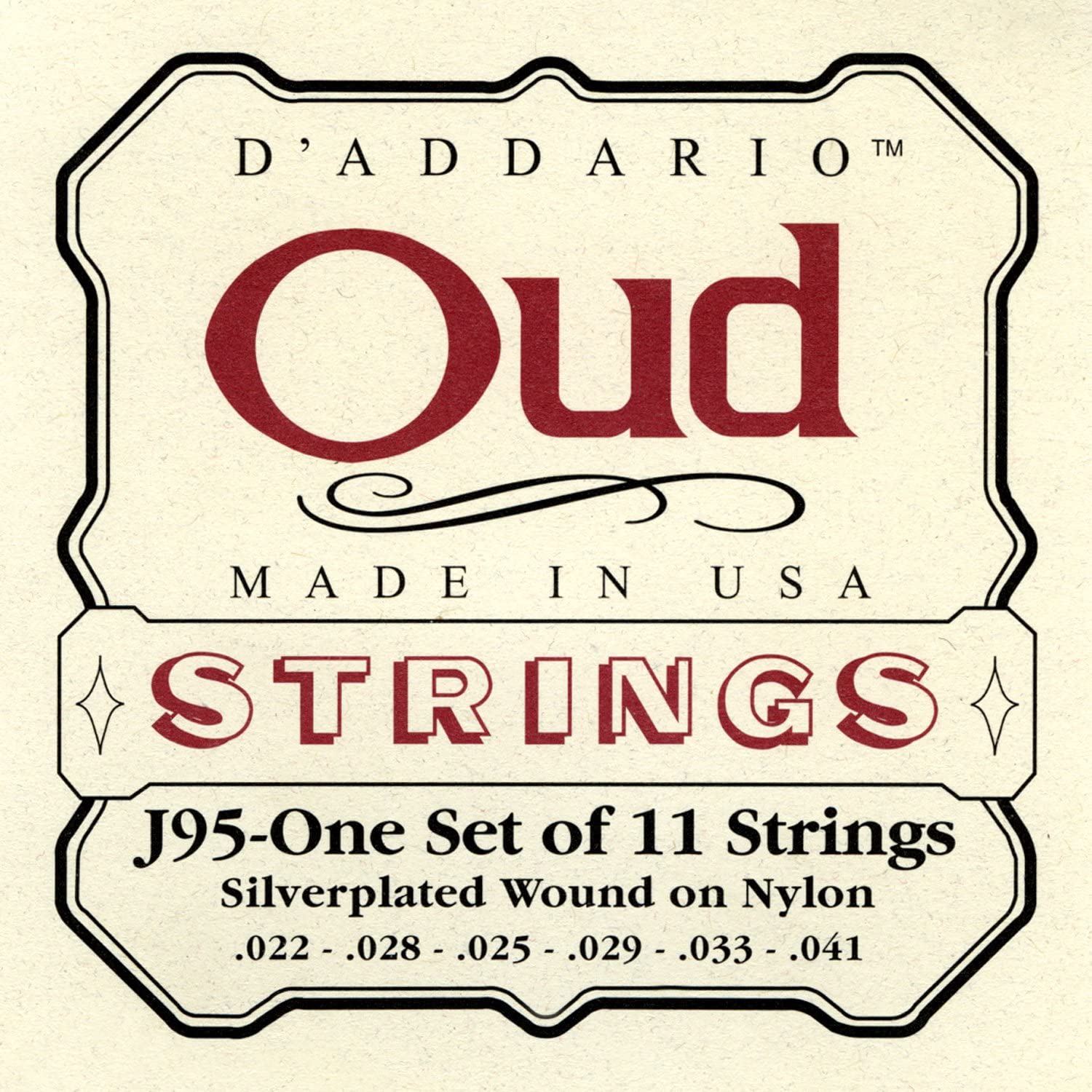 D'Addario J95-One Set Of 11 Strings OUd Teli