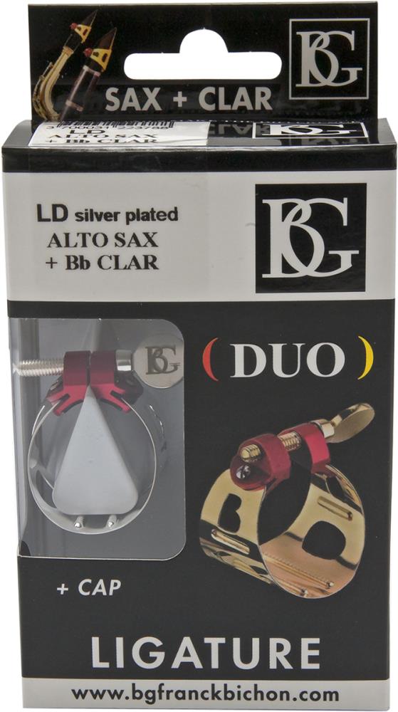 BG LD DUO - Silverplated Bb - Alto Klarnet - Saksofon Ligatür - Kapak