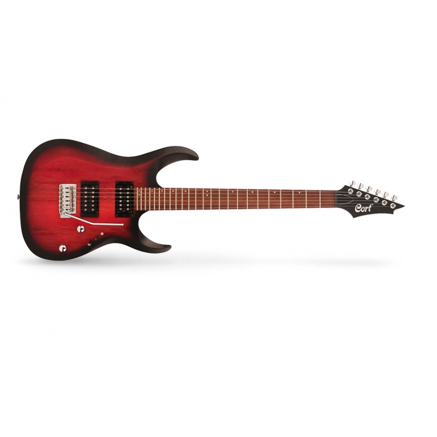 Cort Elektro Gitar, Open Pore Black Cherry Burst (H-H) X100 OPBB