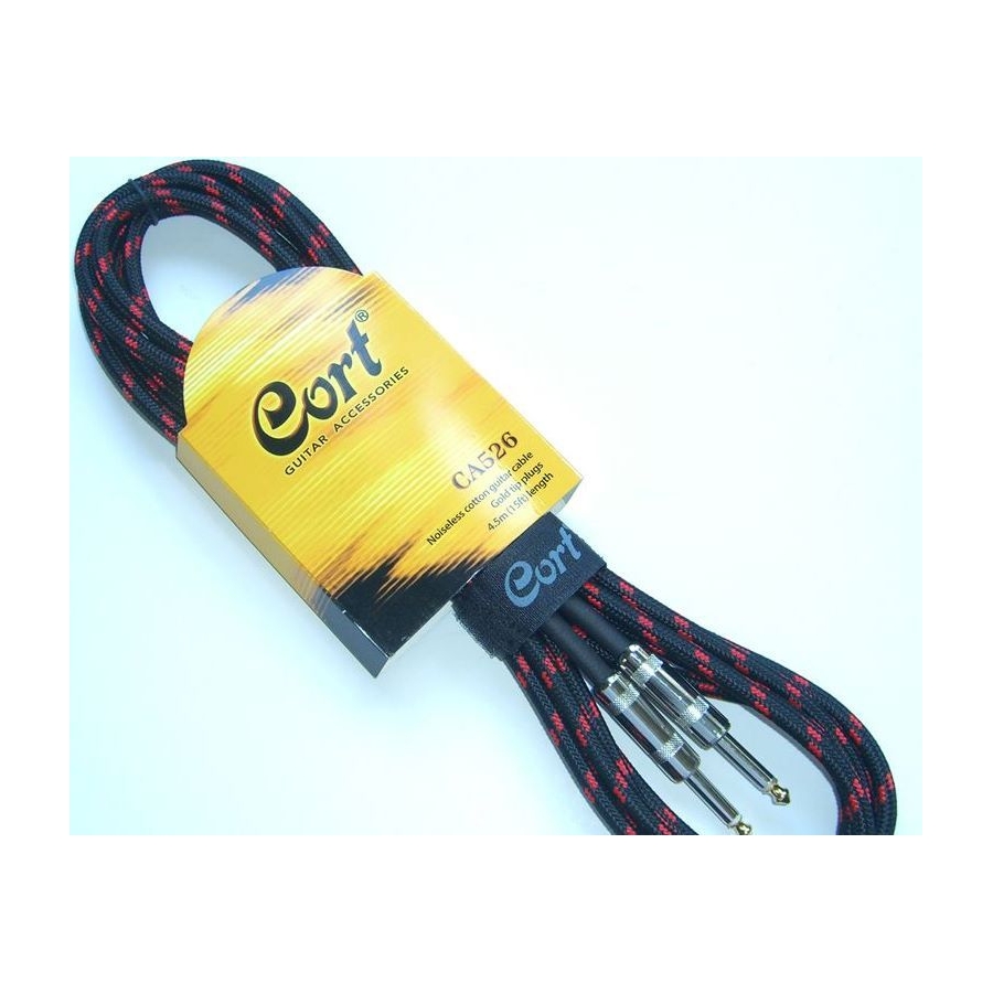 CORT GİTAR KABLO GÜRÜLTÜSÜZ 5M (NOISLESS), SİYAH, GOLD CA526 BK