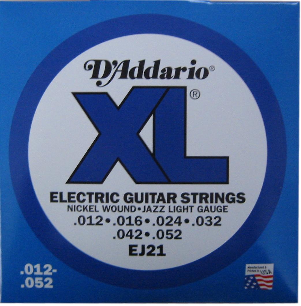 Daddario EJ21 Elektro Gitar Tel Seti 12-52 Jazz Light Gauge