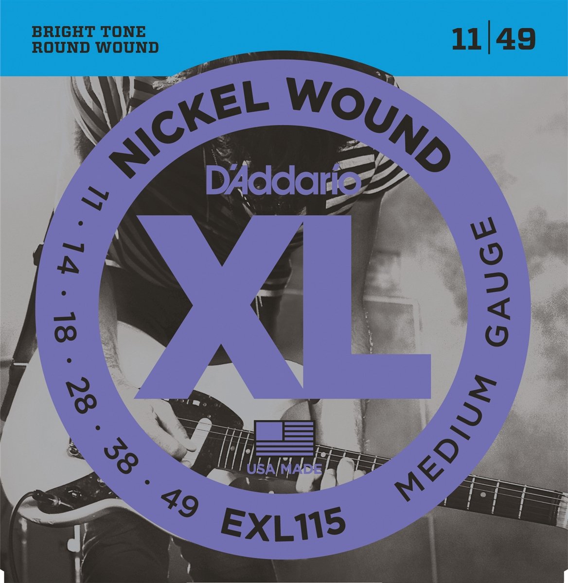 Daddario XL Nickel Wound EXL115 Elektro Gitar Tel Seti 11-49 Medium Gauge
