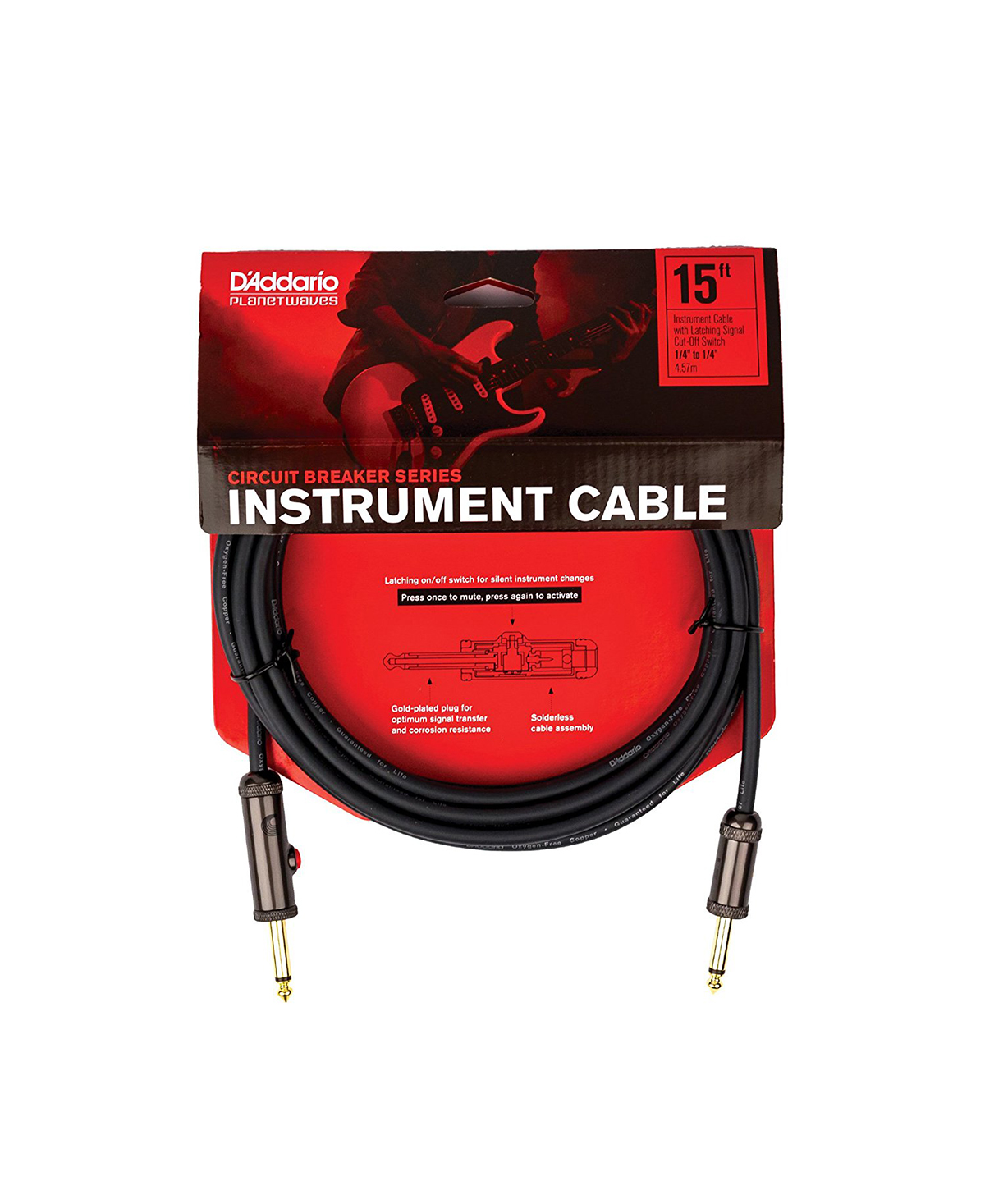 Daddario Planetwaves PW-AGL-15 Devre Kesicili Kablosu 4,5m