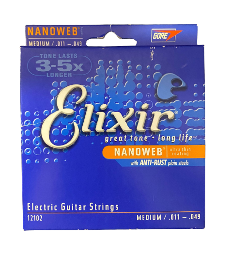 Elixir 12102 Nanoweb Medium Elektro Gitar Teli (11-49)