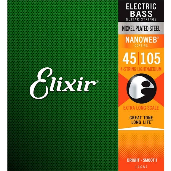 Elixir 14077 Nanoweb Medium 4 Telli Bas Gitar Teli (45-105)