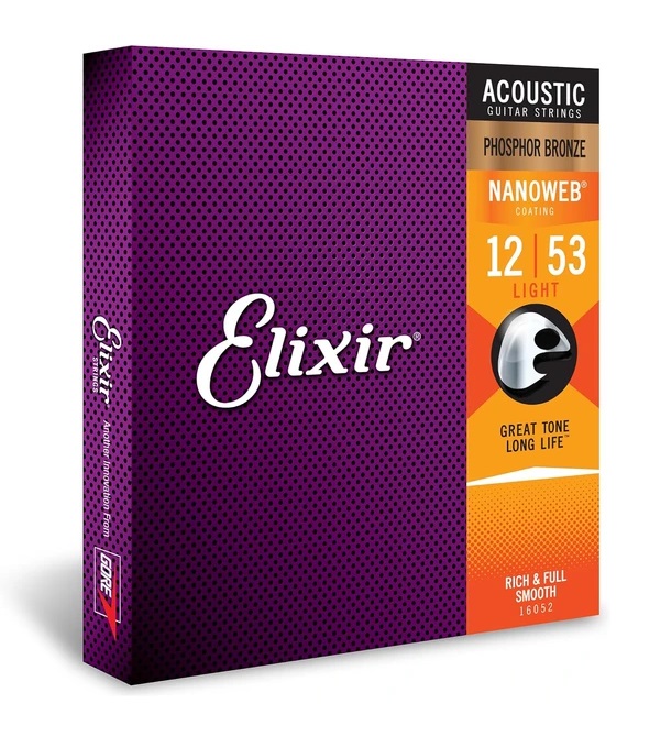 Elixir 16052 Nanoweb Phosphor Bronze Akustik Gitar Teli (12-53)