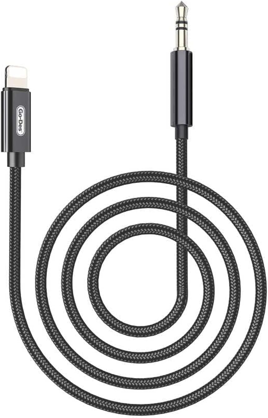 Go-Des GAC-363 Lightning To 3.5mm Aux Kablo, Siyah