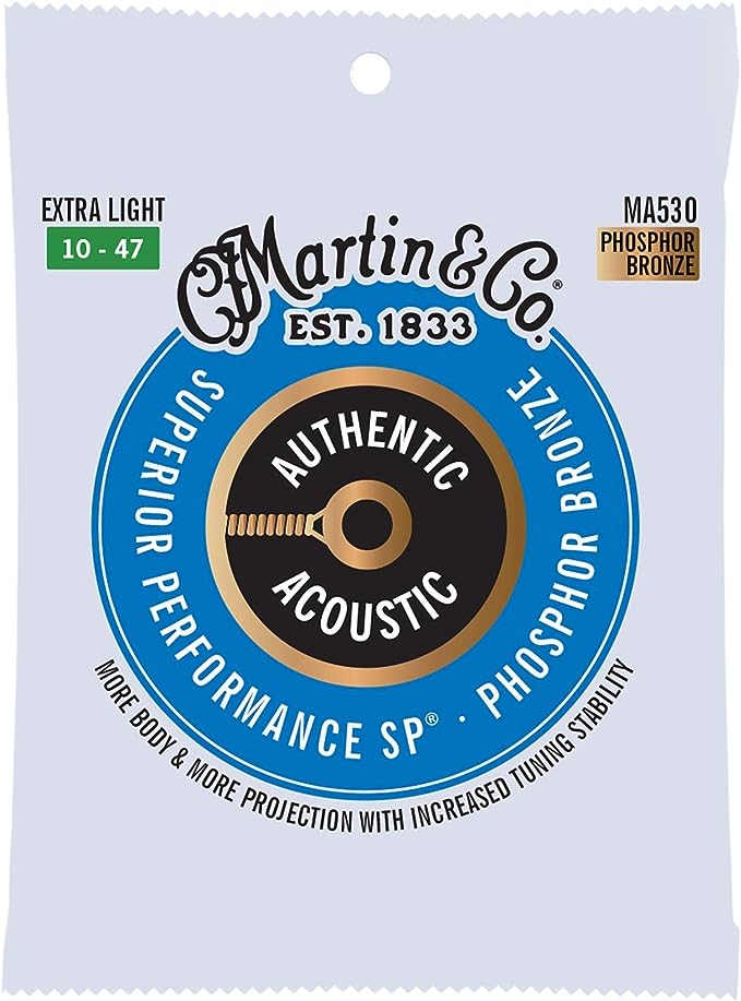 Martin MA530 Otantik Akustik - SP - Fosfor Bronz Ekstra Hafif (10-47)