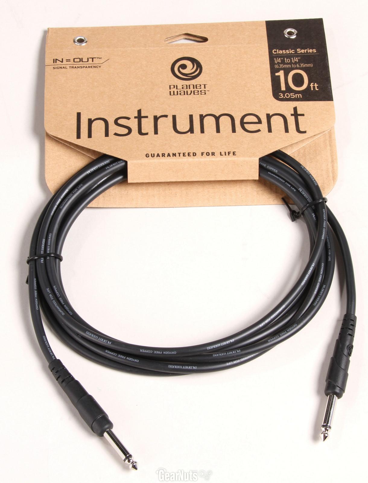 PLANETWAVES PW-CGT-10 GİTAR KABLOSU 3m - 10 İNCH Çivi Jack