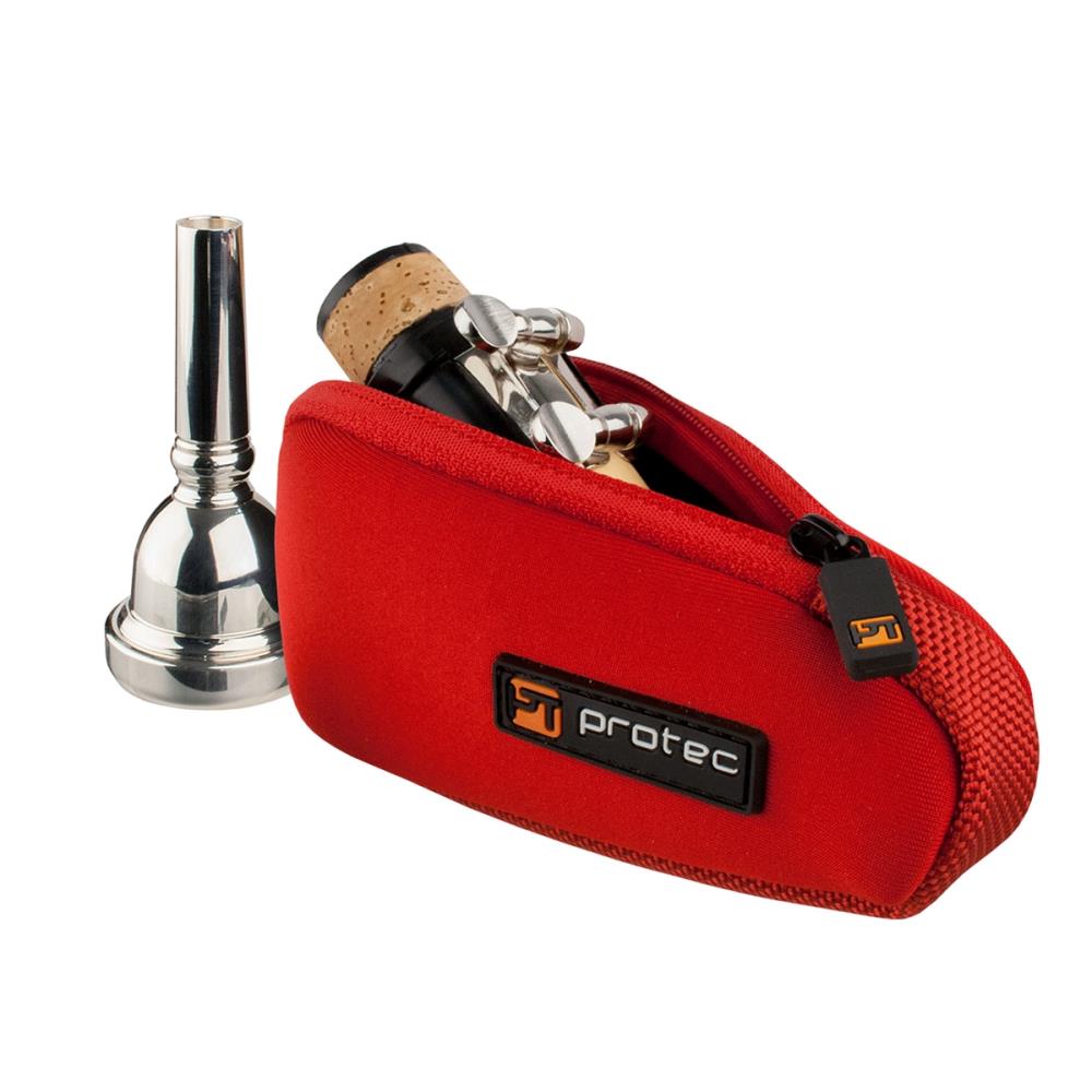 Protec Trombon - Alto Saksofon Ağızlık Kılıfı  Neoprene Kırmızı