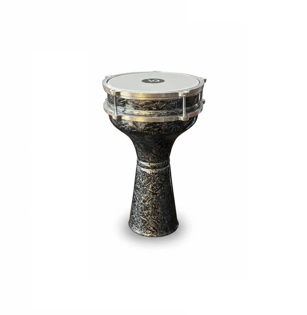 Vatan Yüzüklü Darbuka Gri Kırçıllı Desenli