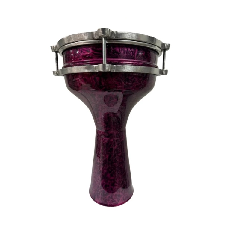 Vatan Yüzüklü Darbuka Pembe Kırçıllı Desenli