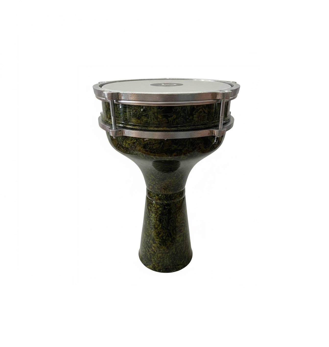 Vatan Yüzüklü Darbuka Yeşil Kırçıllı Desenli
