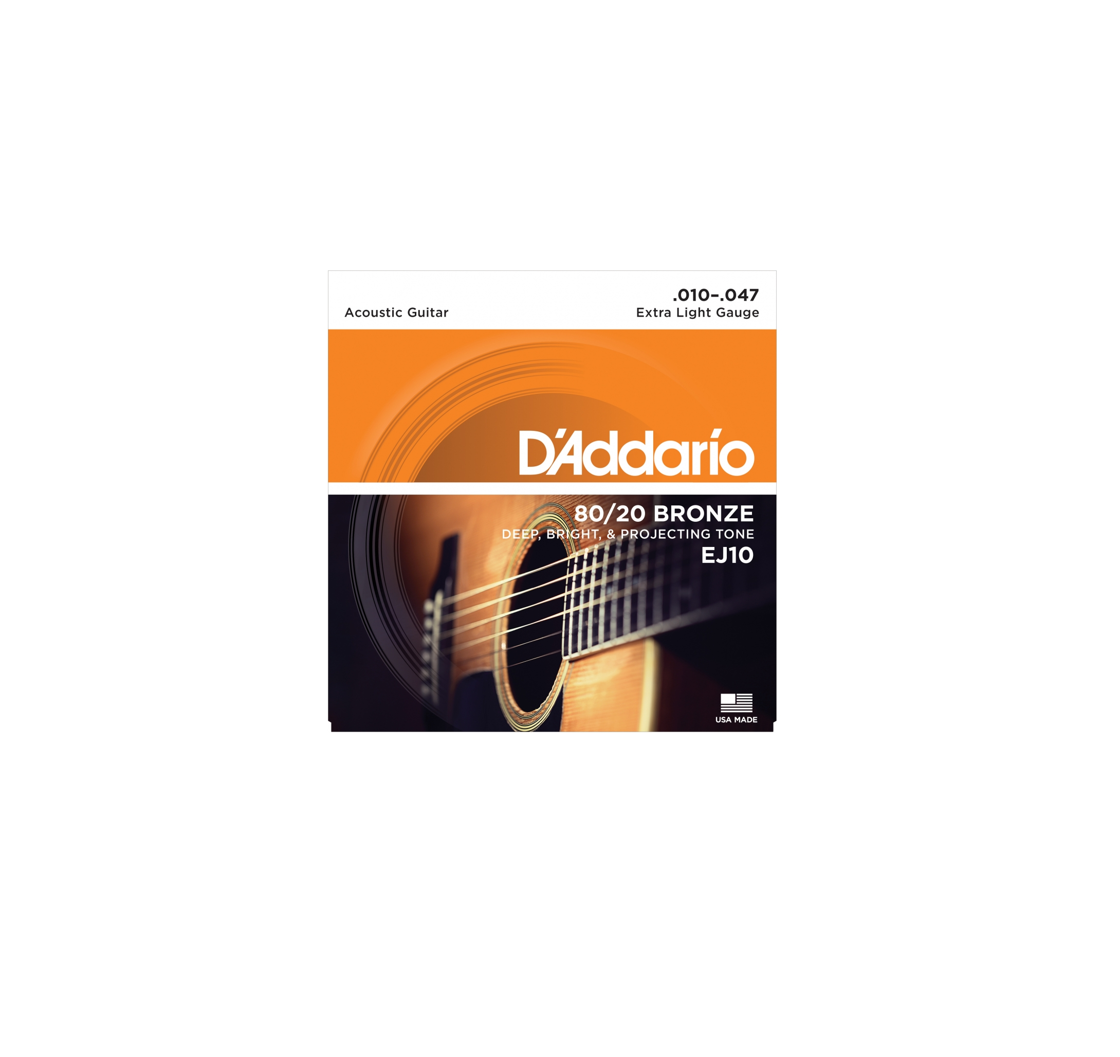 Daddario EJ10 AKUSTİK GİTAR TEL SETİ, 80/20 BRONZE, EXTRA LIGHT G