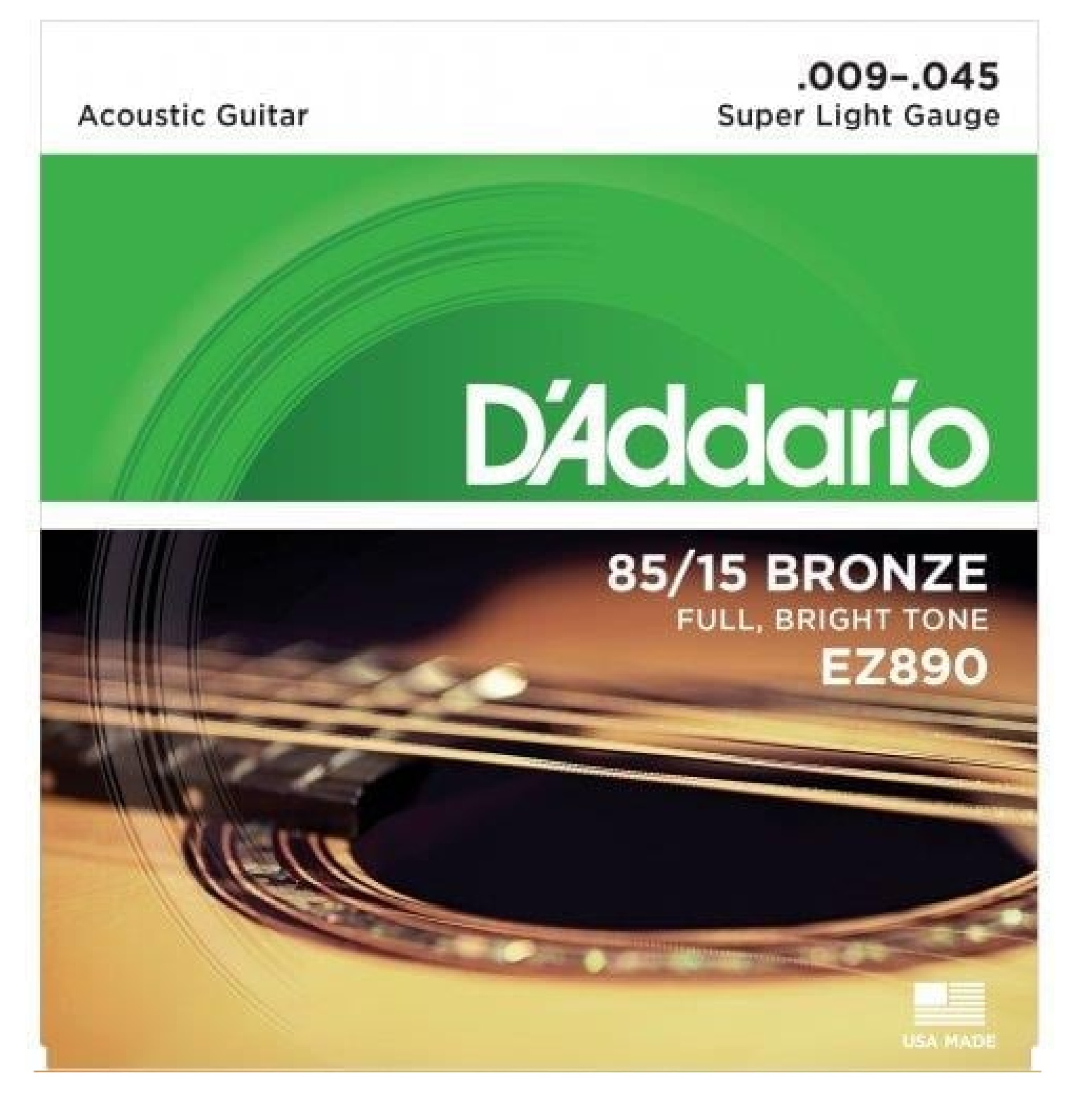 Daddario EZ890 85/15 Bronz - Akustik Gitar Teli 009-045 Super Light Gauge Full Bright Tone